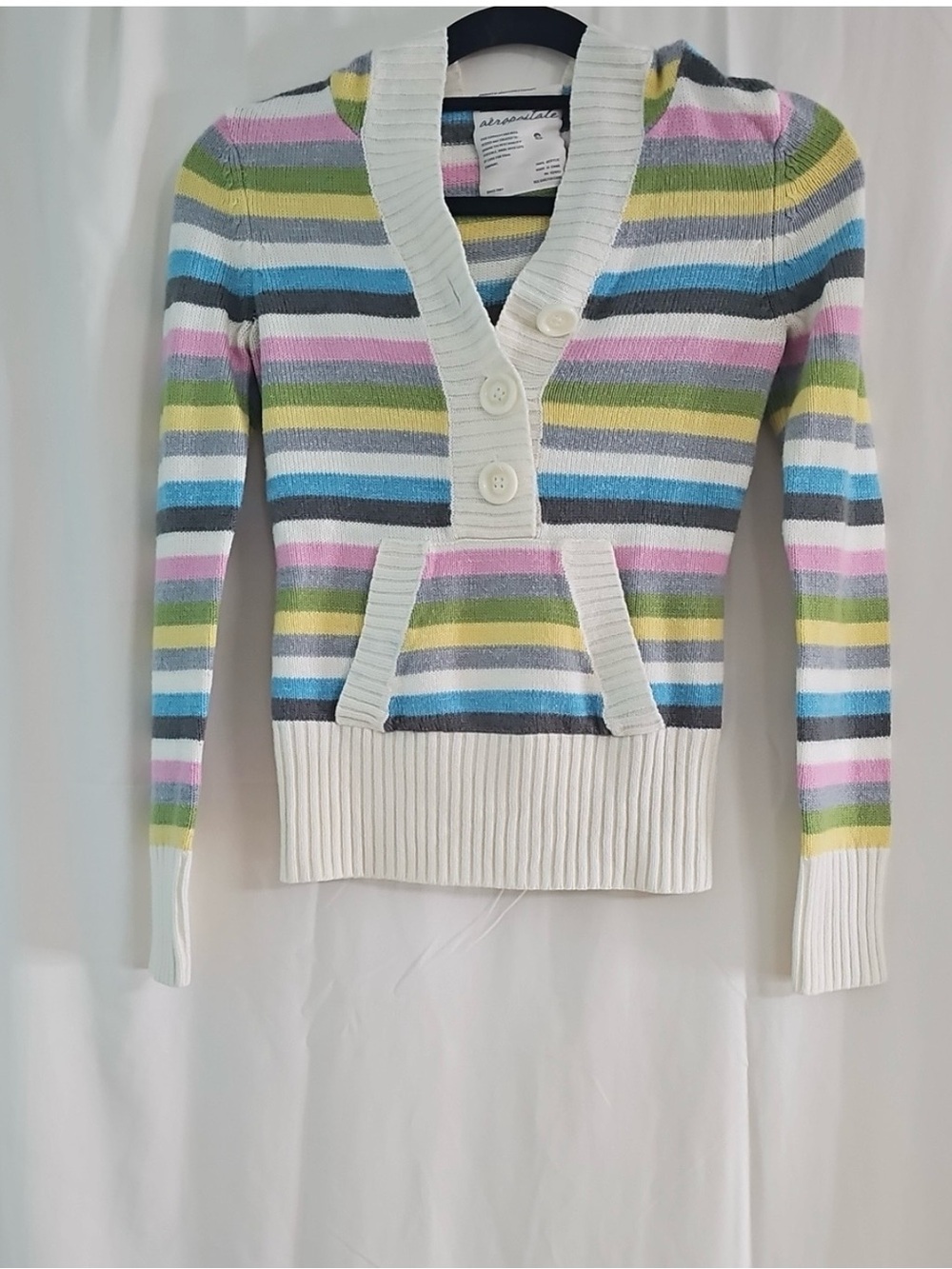 Aéropostale Multicolor Striped Knit Cardigan Sweater Size Small
